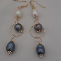 Orecchini Argento 925 Placcato Oro Perle A.Dolce