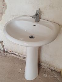 Lavabo con colonna in ceramica + miscelatore