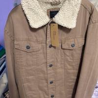 Giubbotto Jeans beige con pelo interno nuovo tg.M