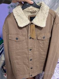Giubbotto Jeans beige con pelo interno nuovo tg.M