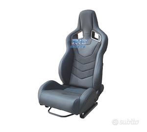 SEDILE BAQUET UNIVERSALE IN PELLE NERA LOOK SPORTS