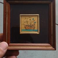 Quadretto su foglia d'oro 22 kt 