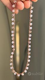 Collana choker a uncinetto con cristalli