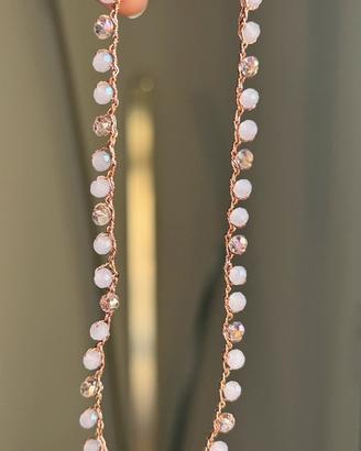 Collana choker a uncinetto con cristalli