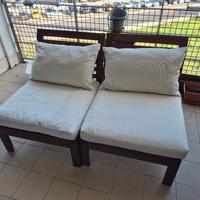  coppia di poltroncine in legno