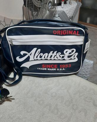 borsa tracolla alcott&co original nuovo con targhe