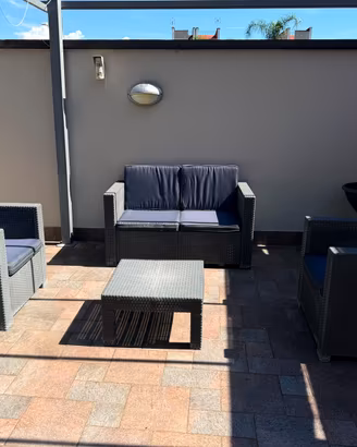 Set Salotto da Giardino 4 Pezzi in Rattan