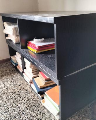 Mobili contenitori a giorno in legno nero