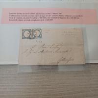 Lettera 1861 con affrancatura 2 valori da 2 gr