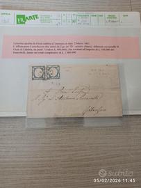 Lettera 1861 con affrancatura 2 valori da 2 gr