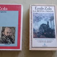 2 libri E. ZOLA. LA bestia umana + L'opera 1e ed.