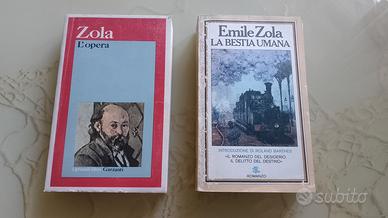 2 libri E. ZOLA. LA bestia umana + L'opera 1e ed.
