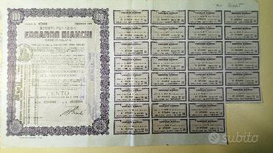 Edoardo Bianchi 100 obbligazioni milano 1959