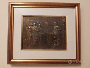 Quadro Bassorilievo Antico Dante e Beatrice -
