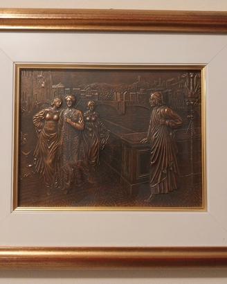 Quadro Bassorilievo Antico Dante e Beatrice -
