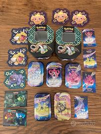 Pokemon 5 mini tin + 2 tin + decals
