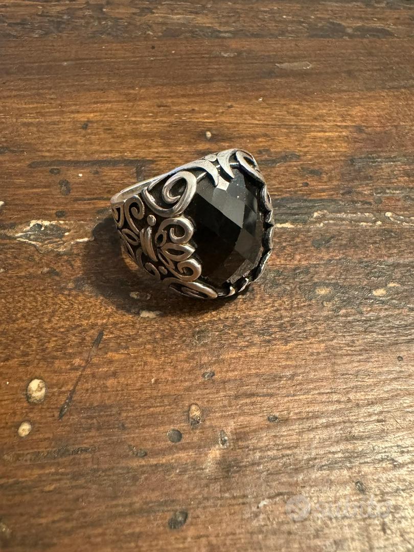 Anello pandora pietra nera shop