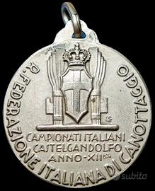 1934 Castelgandolfo Medaglia Canottaggio Argento 