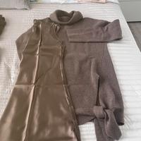 Abito maglia con sottoveste in seta