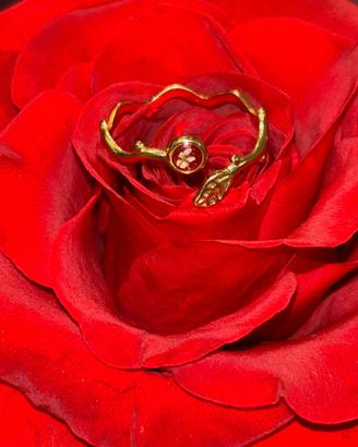 Anello acciaio oro