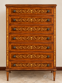 Settimino / cassettiera 7 cassetti in legno intars