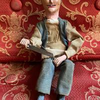 Antico pupo personaggio siciliano vestiti stoffa