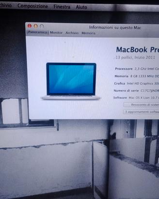 macbook pro os x 10.7 lion 8gb ram - 2011