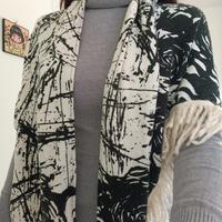 Sciarpa scialle triangolo lana Marilù bianco nero