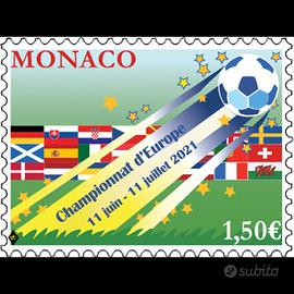 Europei calcio 2021. Francobollo + Busta Monaco