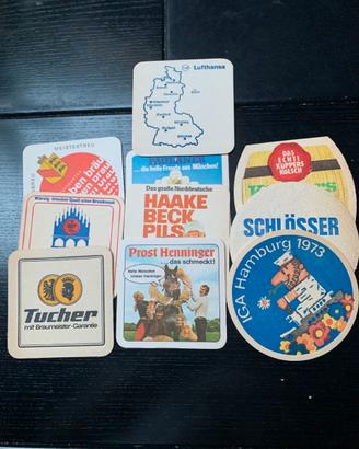 Set 9 sottobicchieri birra, Lufthansa , anni '70