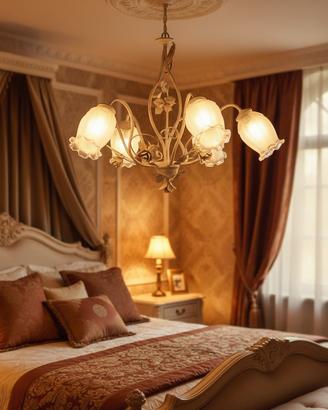 Lampadario artigianale in ferro battuto 5 luci e14