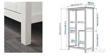 SMONTATO IKEA HEMNES ARMADIO 2 ANTE SCORREVOLI 