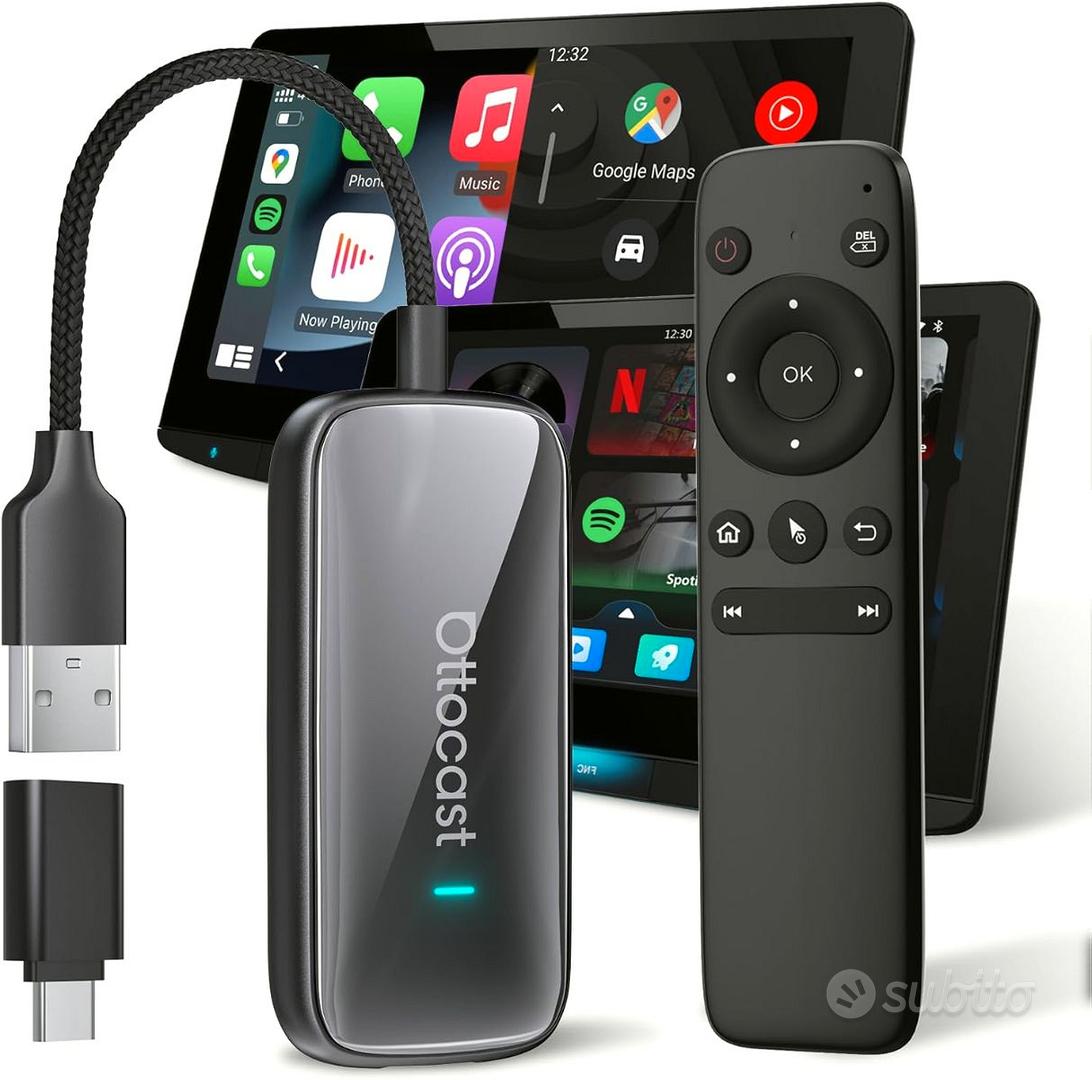 Ottocast MX Wireless Adapter 3-in-1: Android Auto E CarPlay Wireless, Cablato E Airplay