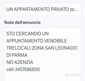 UN APPARTAMENTO PRIVATO zona san leonado a parma