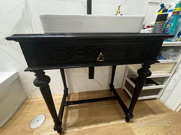 Mobile antico sotto lavabo nero 73Lx50Px80H