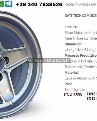 Cerchi FA 7x 13 8x 13 4x98 FIAT