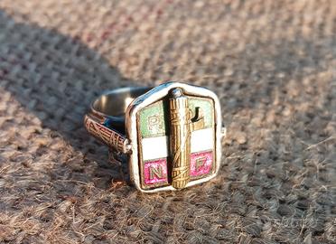 ventennio fascismo PNF MVSN anello argento 