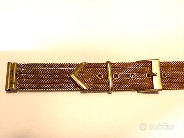 Cinturino Vintage Maglia Milanese 17mm Placcato Or