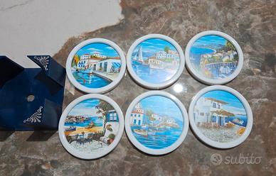6 sottobicchieri mai usati Originali Greece RARI