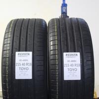 2 PNEUMATICI USATI 215 40 R18 89Y TOYO