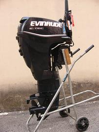 Evinrude Etec 25 più gommone e carrello