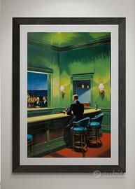 Poster " solo al bancone " arte realista Americana