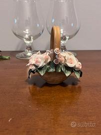 Cestino porcell Carlo Savastano Stile Capodimonte
