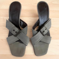 Sandalo Verde Militare AD nr 39 tacco 6,5 cm