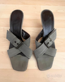 Sandalo Verde Militare AD nr 39 tacco 6,5 cm