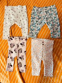 Pantaloni leggins bimba 1-3 mesi fuseaux 4 paia