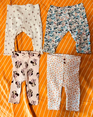 Pantaloni leggins bimba 1-3 mesi fuseaux 4 paia