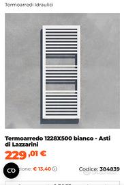 Scaldasalviette x bagno bianco