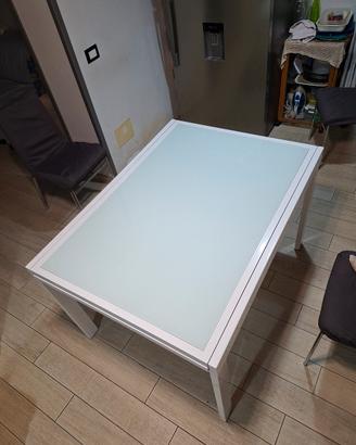 Tavolo con Vetro 124x90 Allungabile