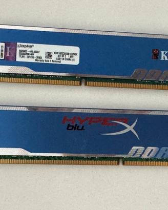 Kit RAM Kingston HyperX  2 moduli da 4gb per tot.8